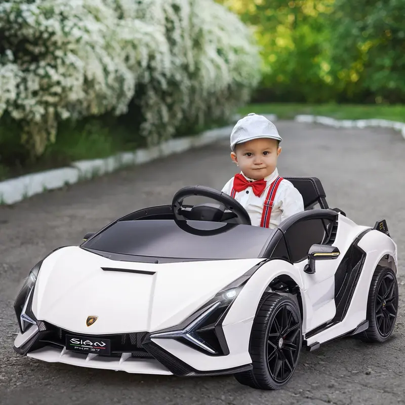 12V Licensed Kids’ Electric Ride-On Car – Dual Motor, Remote Control, Lights & MP3 – White
