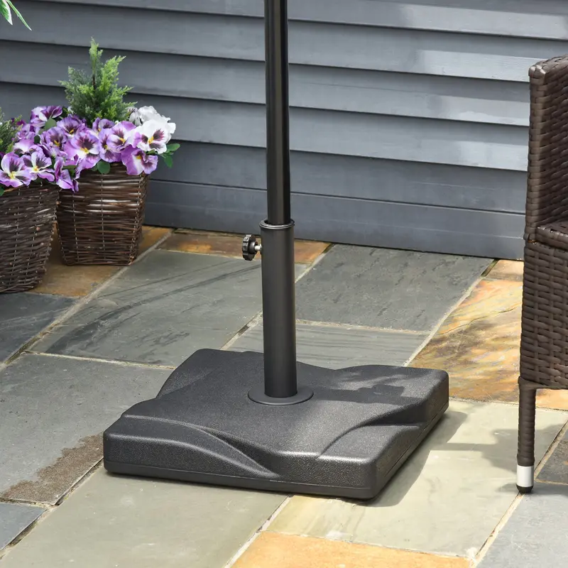 20 kg Square Cement Parasol Base – Heavy-Duty Patio Umbrella Weight Stand (Fits 35 mm Pole)