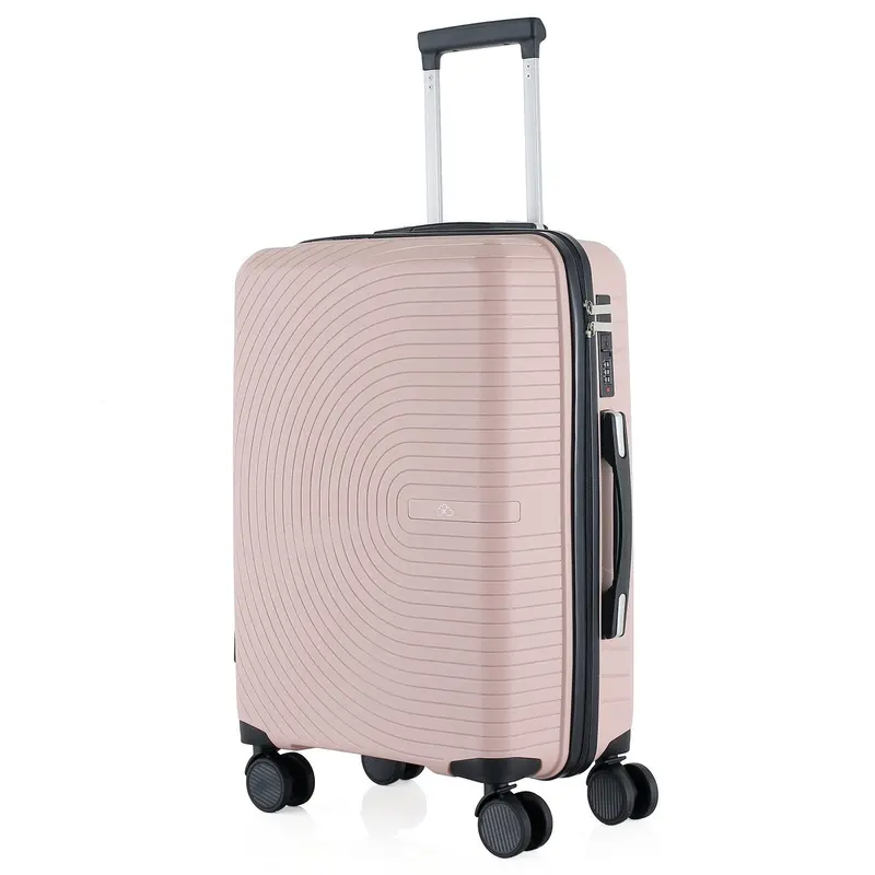 39L Wheeled Cabin Suitcase – Pink Champagne Hardshell Luggage