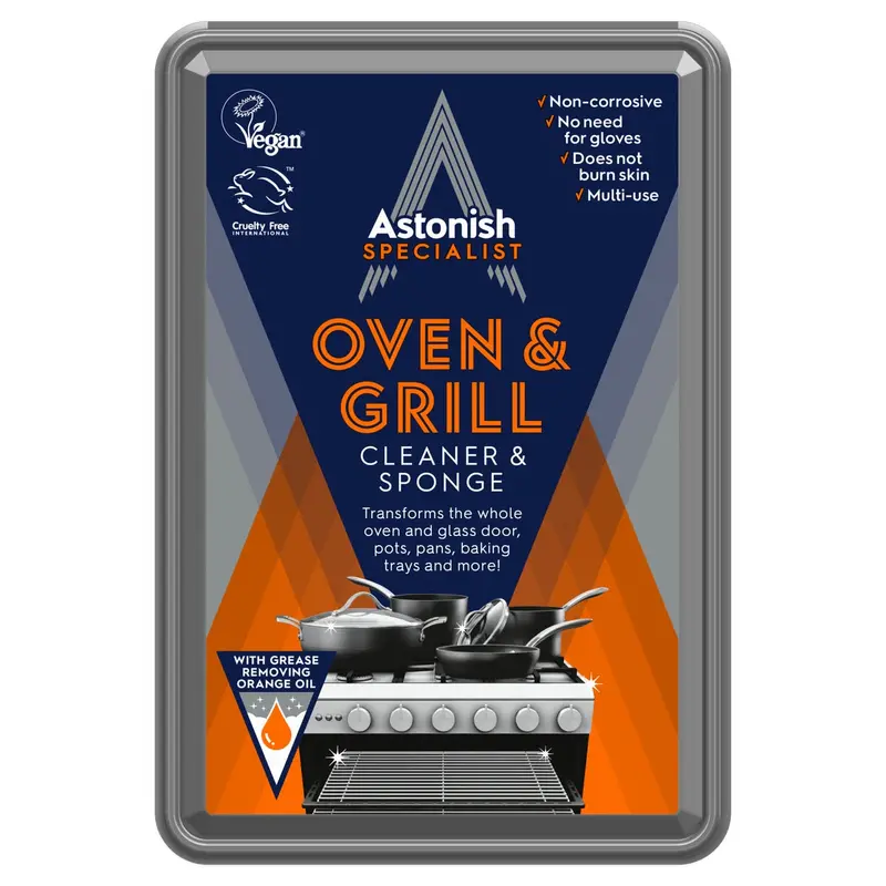 Astonish Oven & Grill Cleaner Kit with Scrub Sponge – Heavy-Duty Degreaser (250g)