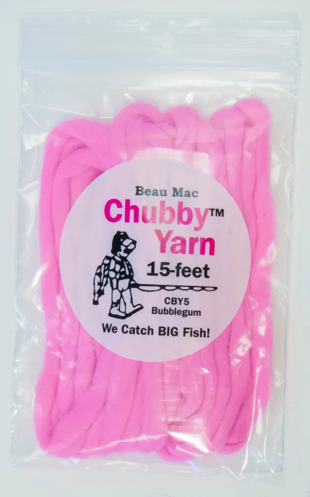 Beau Mac Chubby Yarn Fishing Line – 15-Foot Bubble Gum Color