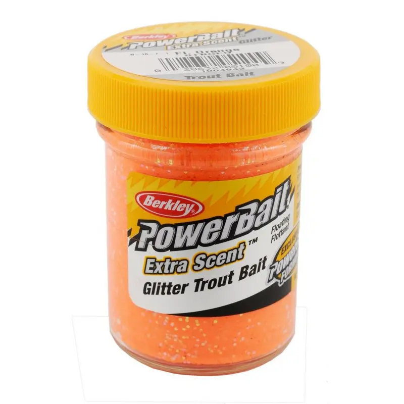 Berkley Powerbait Glitter Trout Bait – Fluorescent Orange Scented Dough