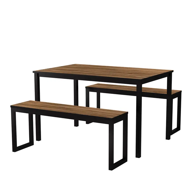 Black and Walnut 3-Piece Dining Set – Oatfield Contemporary Collection