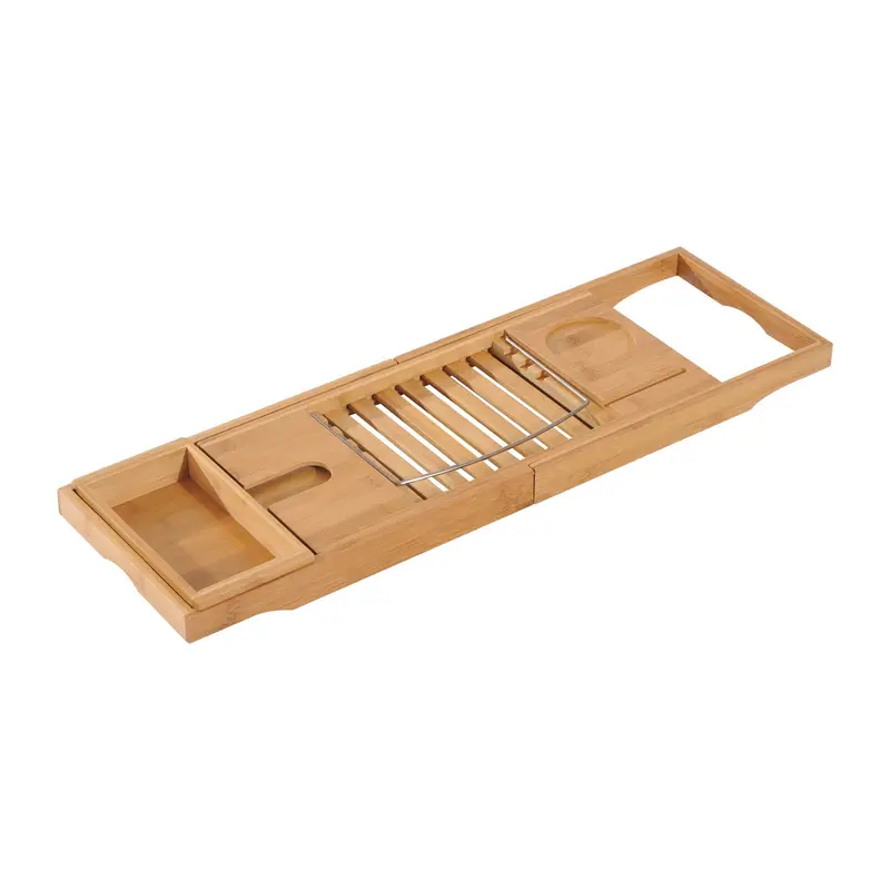 Brown Bathtub Shelf – Over-Tub Caddy for Toiletries, Shampoo & Essentials