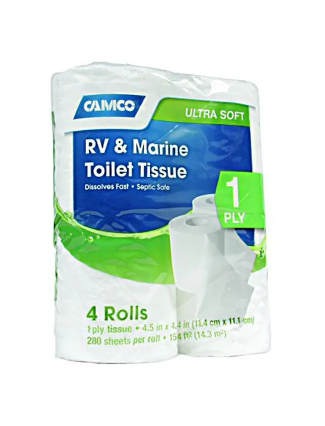Camco 1-Ply RV & Marine Toilet Paper – 4-Roll Pack