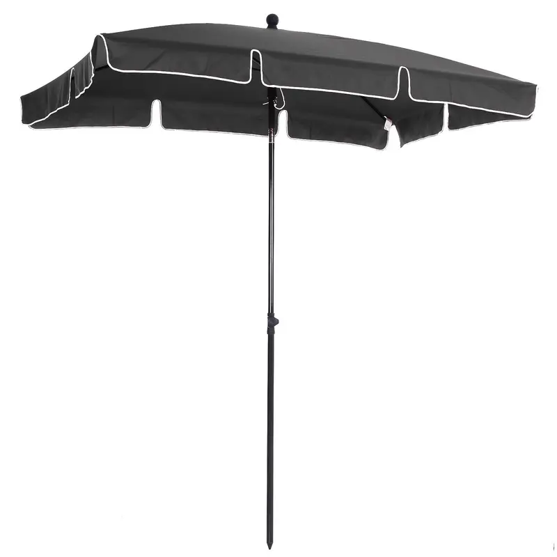 Charcoal-Coloured Garden Parasol – UV-Resistant Outdoor Umbrella for Patio Use