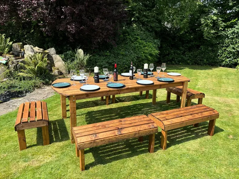 Charles Taylor Knights 10-Piece Patio Dining Set – Full Garden Table & Chair Ensemble