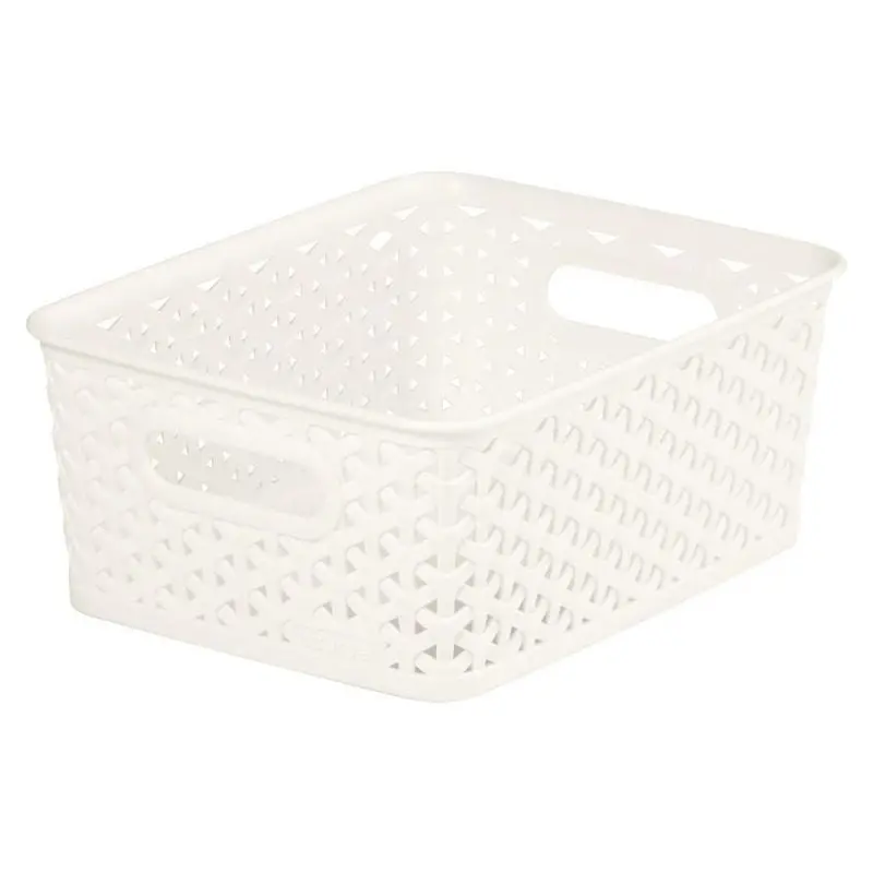 Curver My Style Plastic Basket – 8-Litre White Storage Bin with Stackable Design