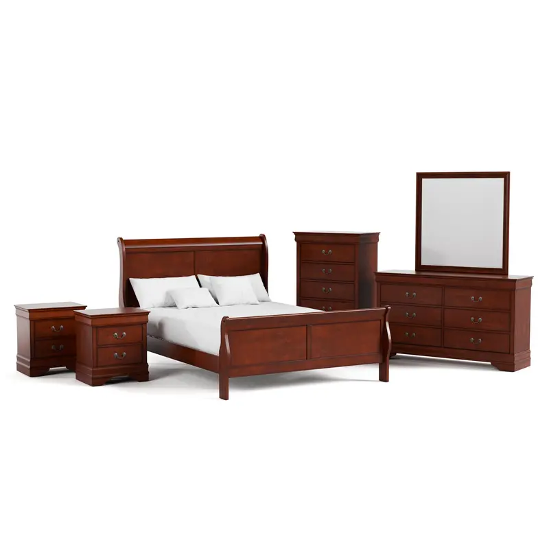Devi Sleigh Bedroom Set – Premium 6-Piece Solid Wood Bedroom Ensemble