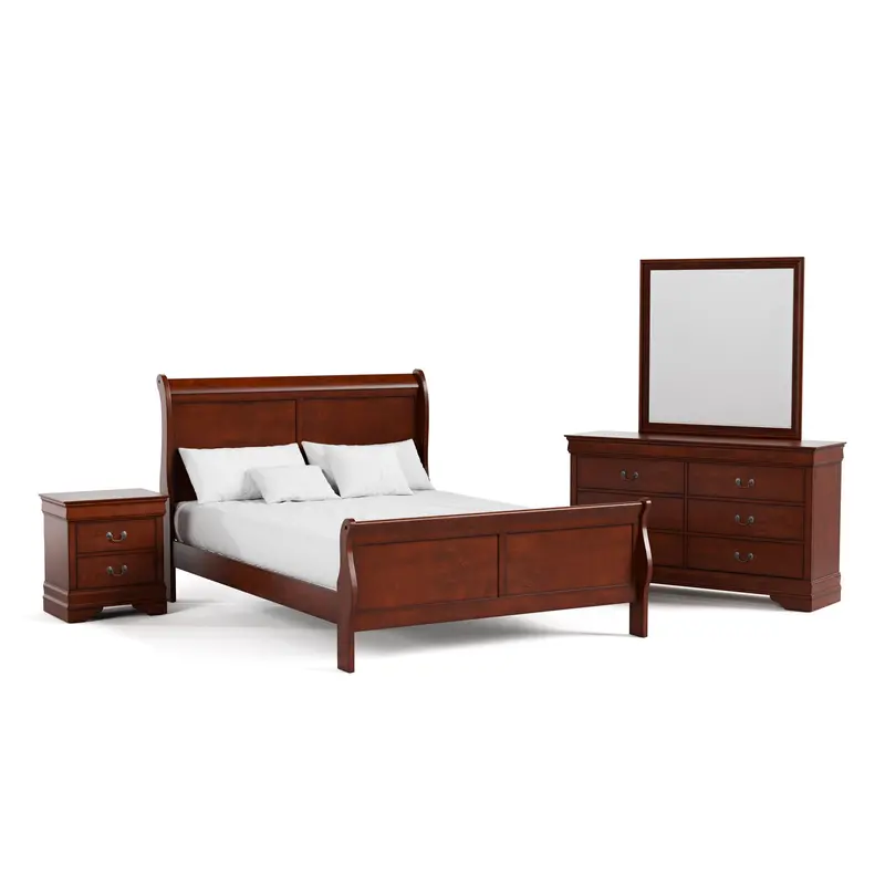 Devi Solid Wood Bedroom Set – Classic 4-Piece Traditional Collection