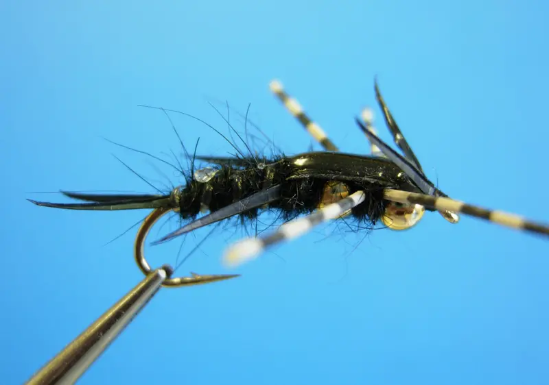 Dragonfly Speckle Double Bead Stone Fly – Heavy Emerger #8