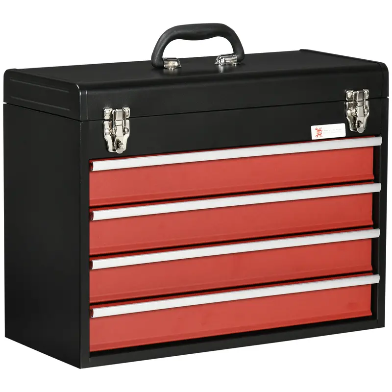 DURHAND 4-Drawer Rolling Tool Chest – Heavy-Duty Mobile Workshop Storage Cabinet