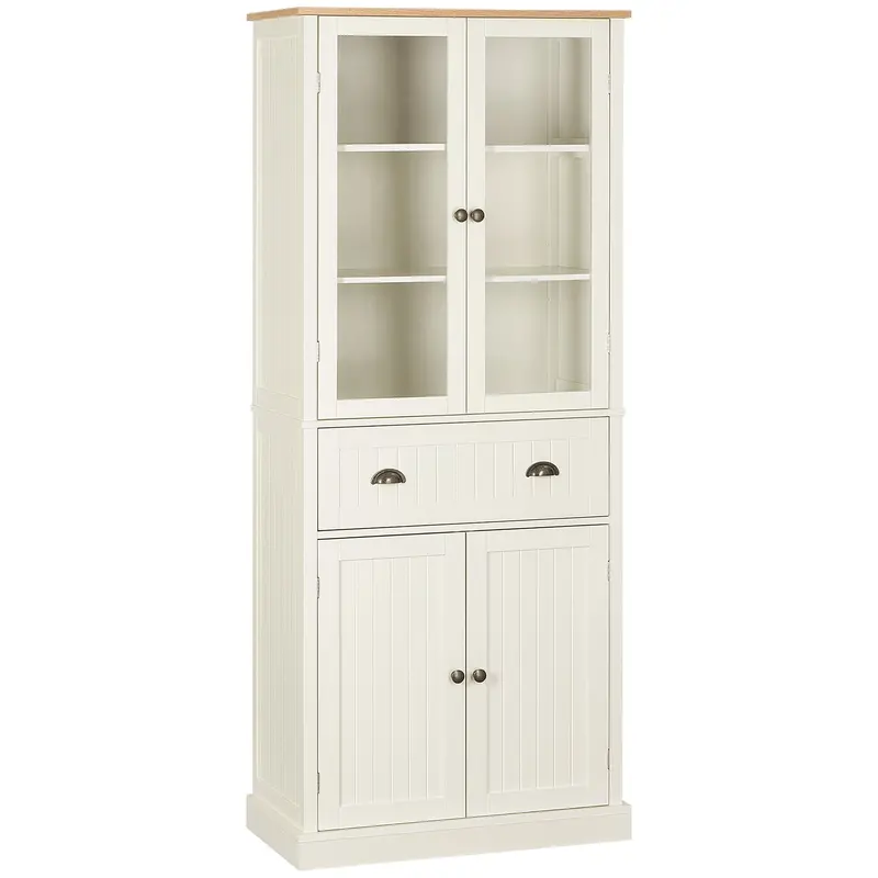 Freestanding Kitchen Storage Cupboard with Adjustable Shelves