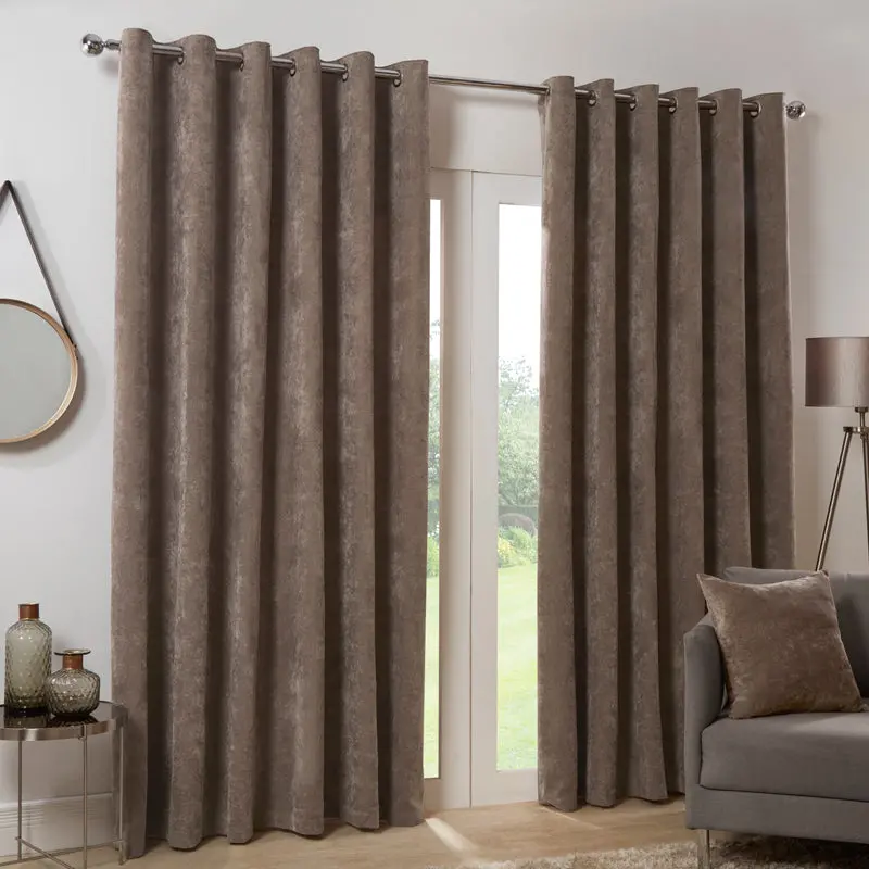 Hamilton McBride Dove Velvet Blackout Curtains – Eyelet Header, 46″ x 54″