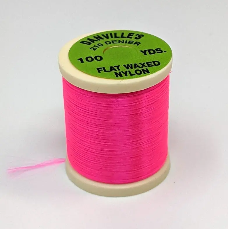 Hareline Danville 210D Flat Waxed Nylon Thread – Fluorescent Red