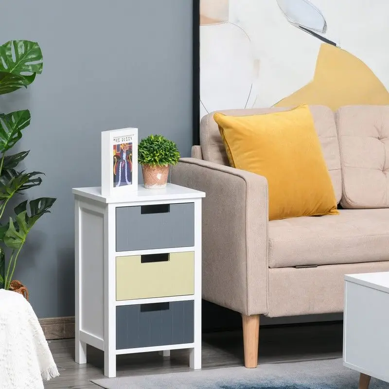 Homcom 3-Drawer Chest of Drawers – Detachable Storage Sideboard for Bedroom or Living Space