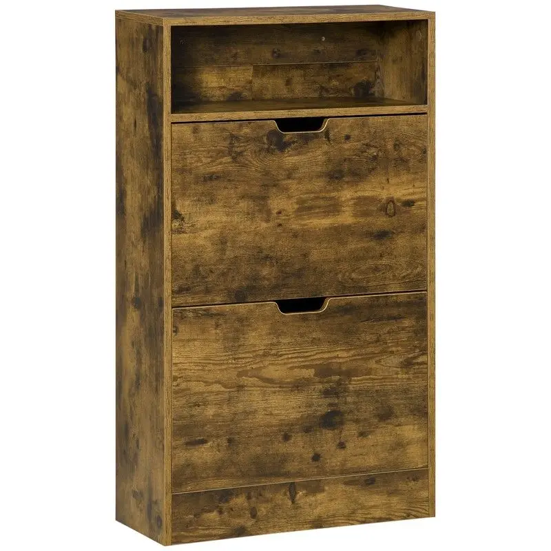 Homcom Slim Shoe Cabinet – Two-Drawer Compact Footwear Storage Unit