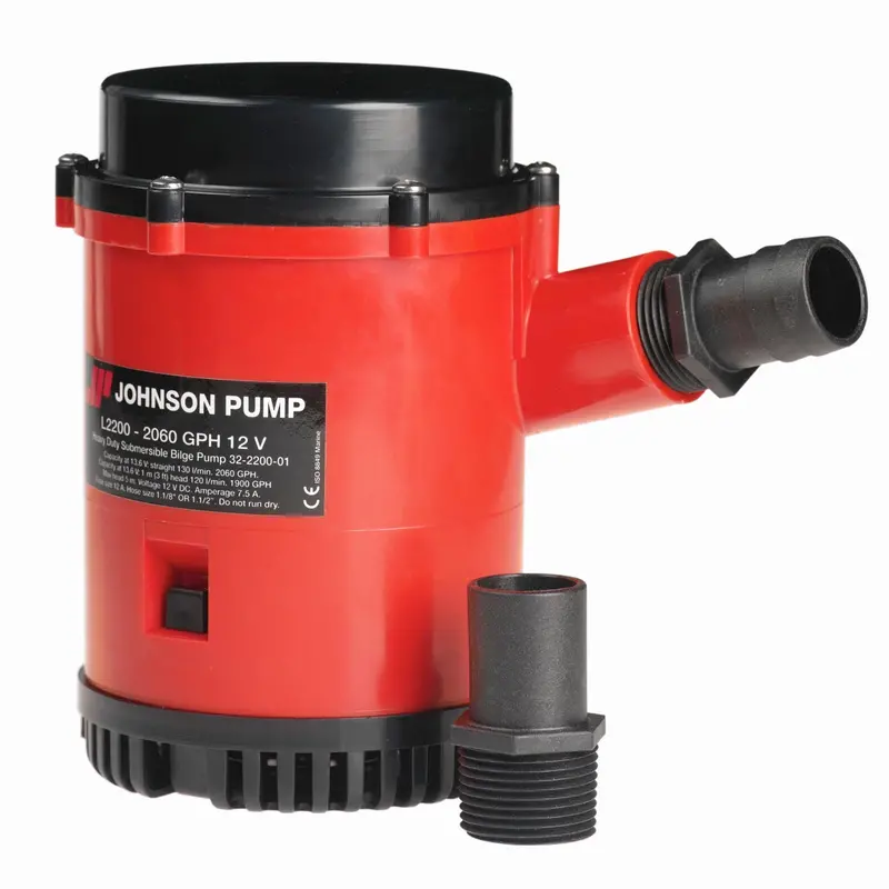 Johnson 2200 GPH 12V High-Capacity Bilge Pump – Heavy-Duty Marine Use