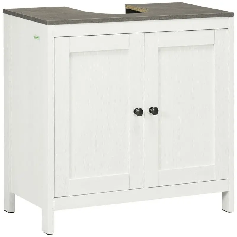 kleankin Contemporary Bathroom Sink Cabinet – Wall-Mount or Freestanding