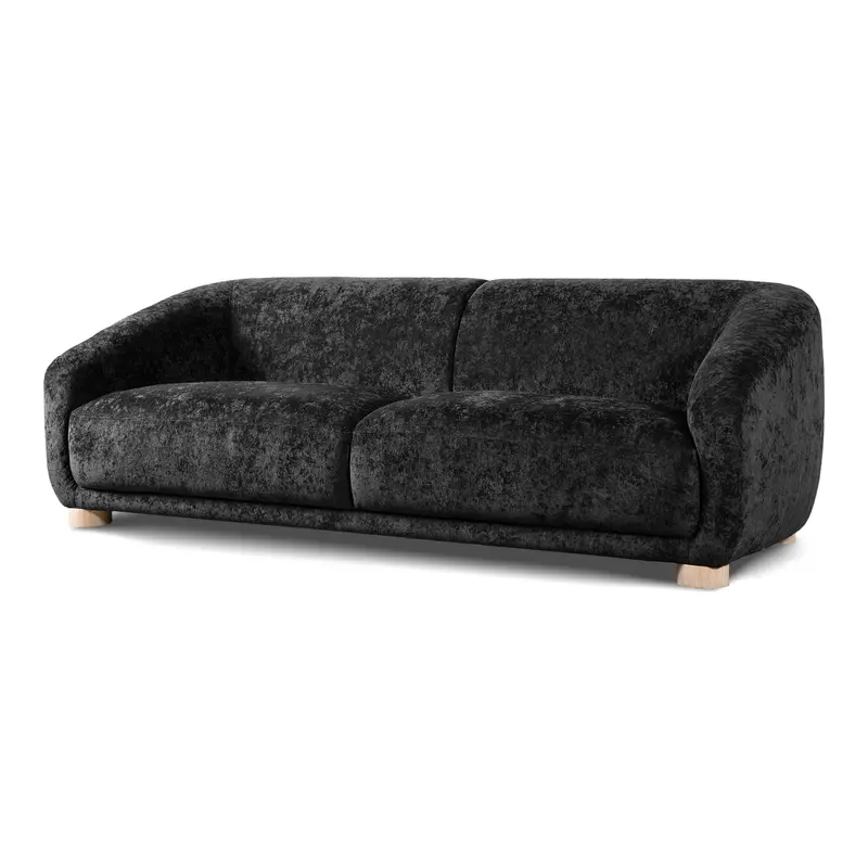 Lester Contemporary Sofa in OEKO-TEX Certified Fabric, 88-Inch with Solid Wood Legs