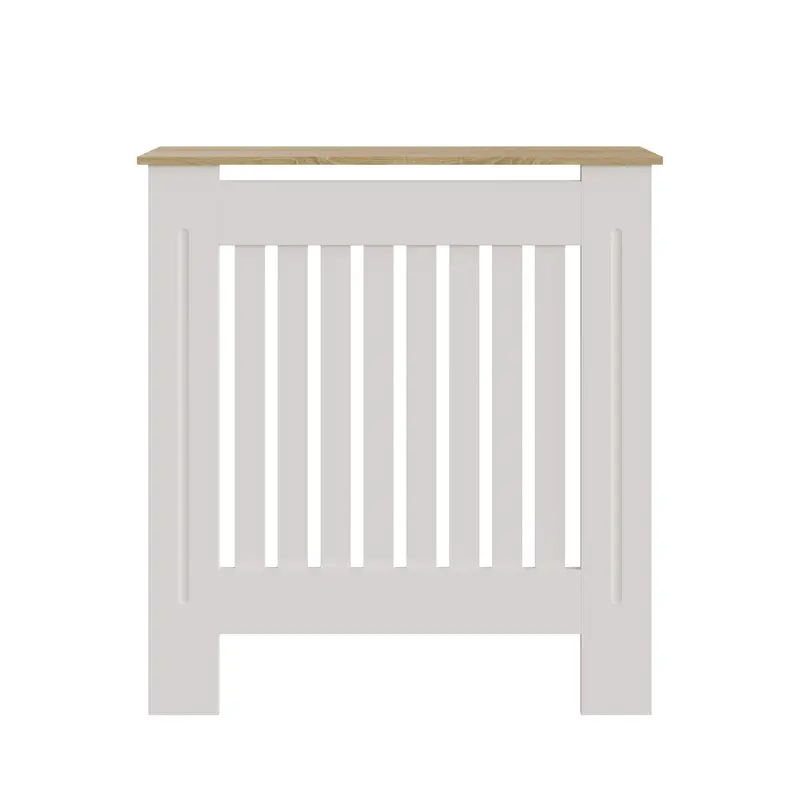 Longslow Radiator Cover – White & Oak Finish, Single Shelf Design