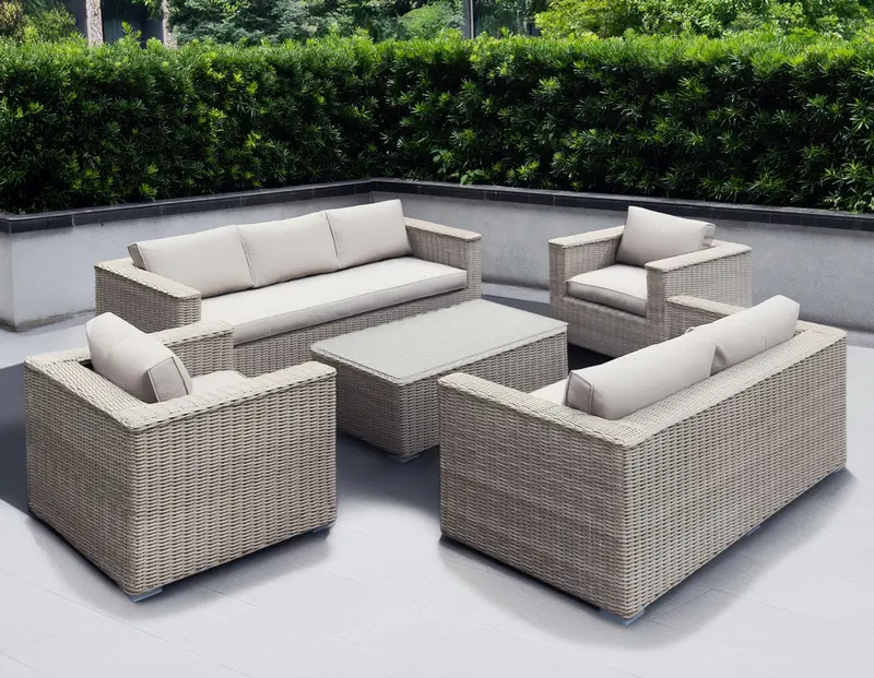 Mayfair 7-Seat Rattan Garden Sofa Set – Modular Outdoor Lounge Collection