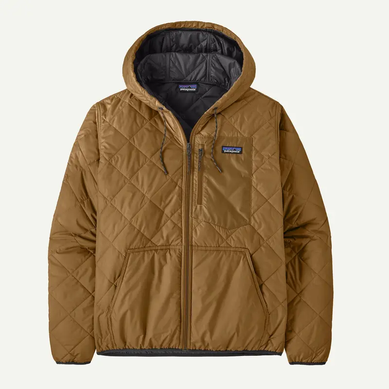 Men’s Diamond Quilted Bomber-Style Hooded Jacket