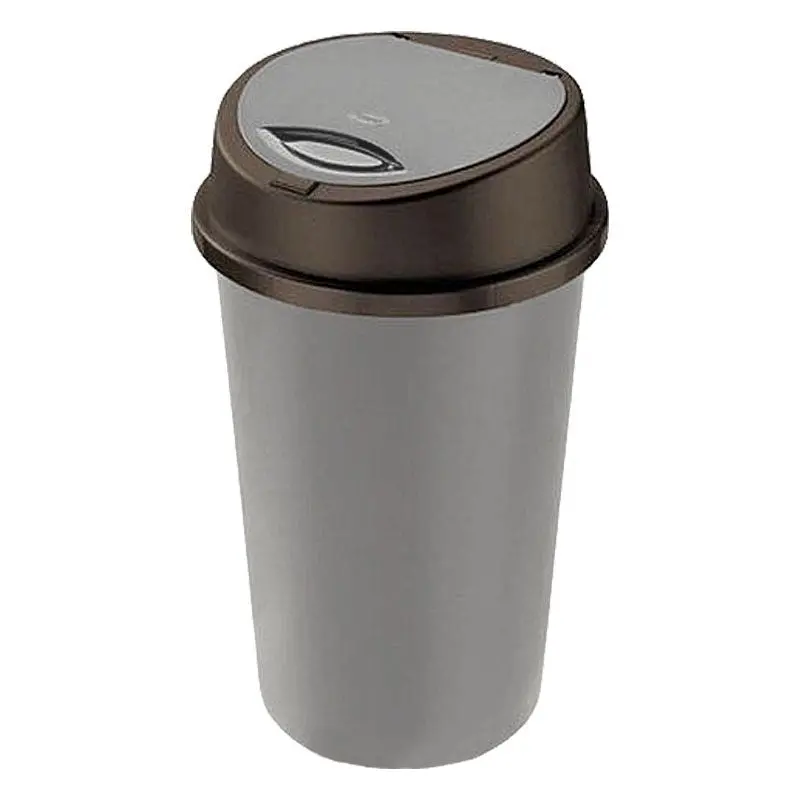 Moda Touch-Lid Waste Bin – 45L Grey & Black Slim-Line Design