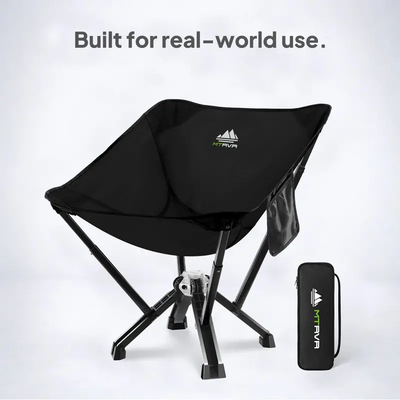 MTRVR Classic Folding Camping Chair – Reinforced 450 lb Weight Limit
