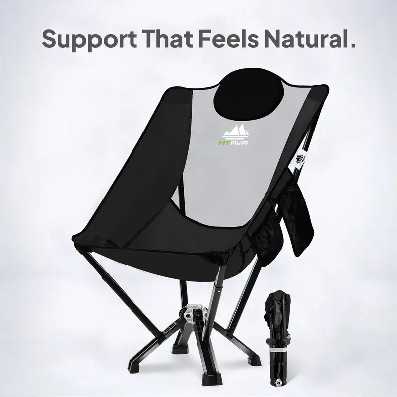 MTRVR Heavy-Duty High-Back Camping Chair – 450 lb Capacity Oversized Outdoor Seat