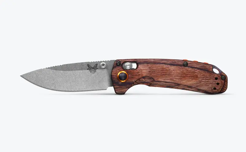 North Fork Drop-Point Pocket Knife – Stabilized Wood Handle