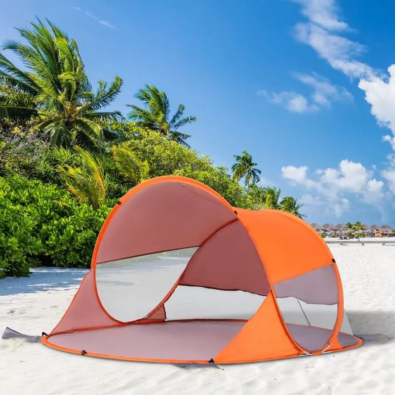 Outsunny Lightweight 2-Person Fibreglass Pop-Up Camping Tent – Orange