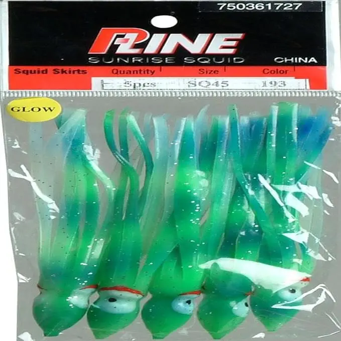 P-Line Sunrise Squid Skirt 5-Pack – Glow/Green/Blue