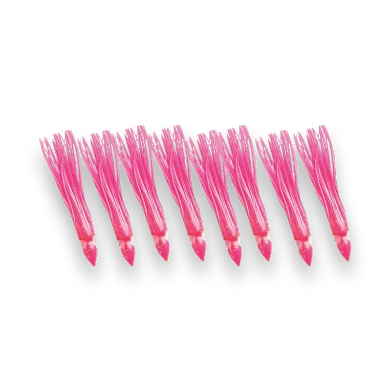 P-Line Sunrise Squid Soft Baits – 2.5-Inch Bubblegum Color, 8-Pack
