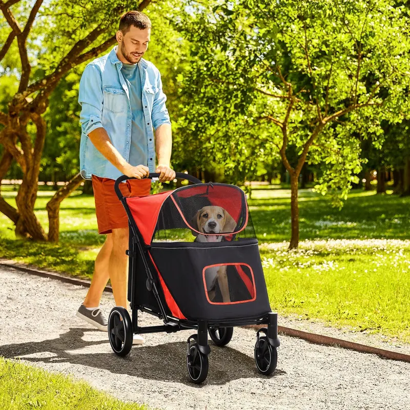 PawHut One-Touch Foldable Pet Stroller for Small Animals