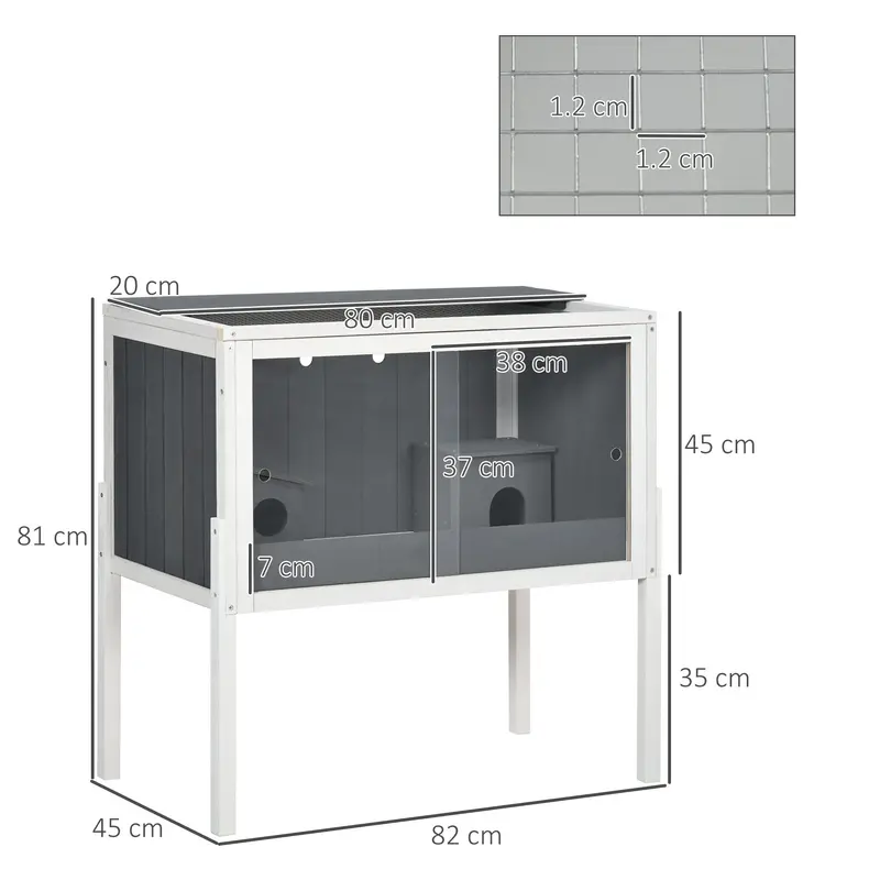 PawHut Wooden Hamster Cage with Built-In Shelf – Spacious Small Pet Habitat