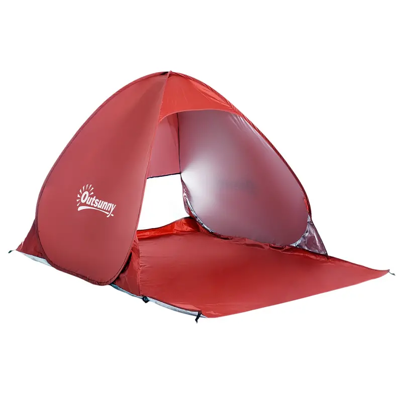 Pop-Up Red Beach Tent – Portable Sun Shelter with Quick Setup and UV Protection