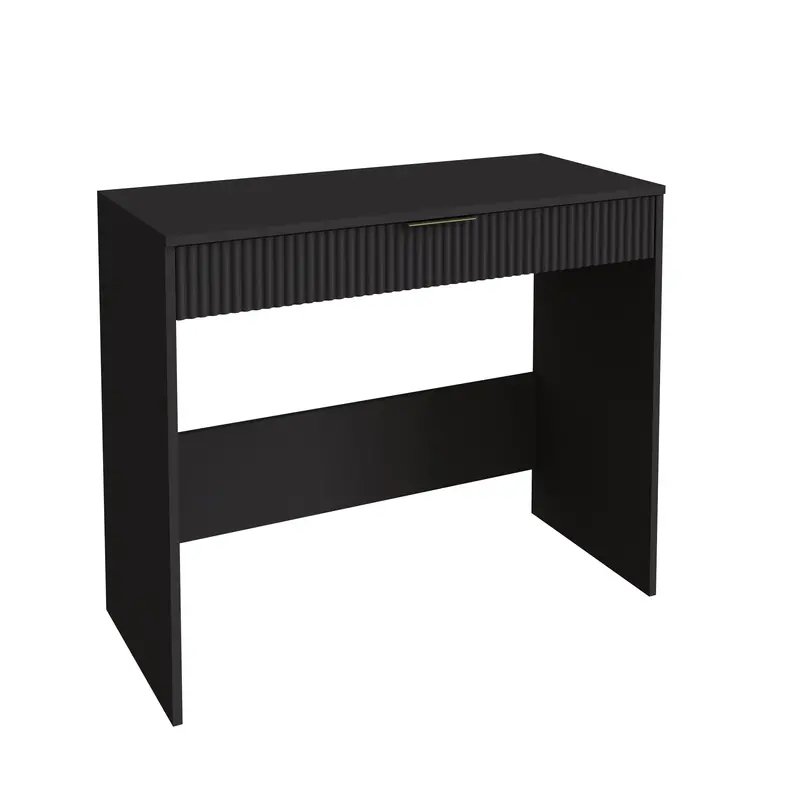 Rankin Single-Drawer Desk – Sleek Black Modern Office Furniture