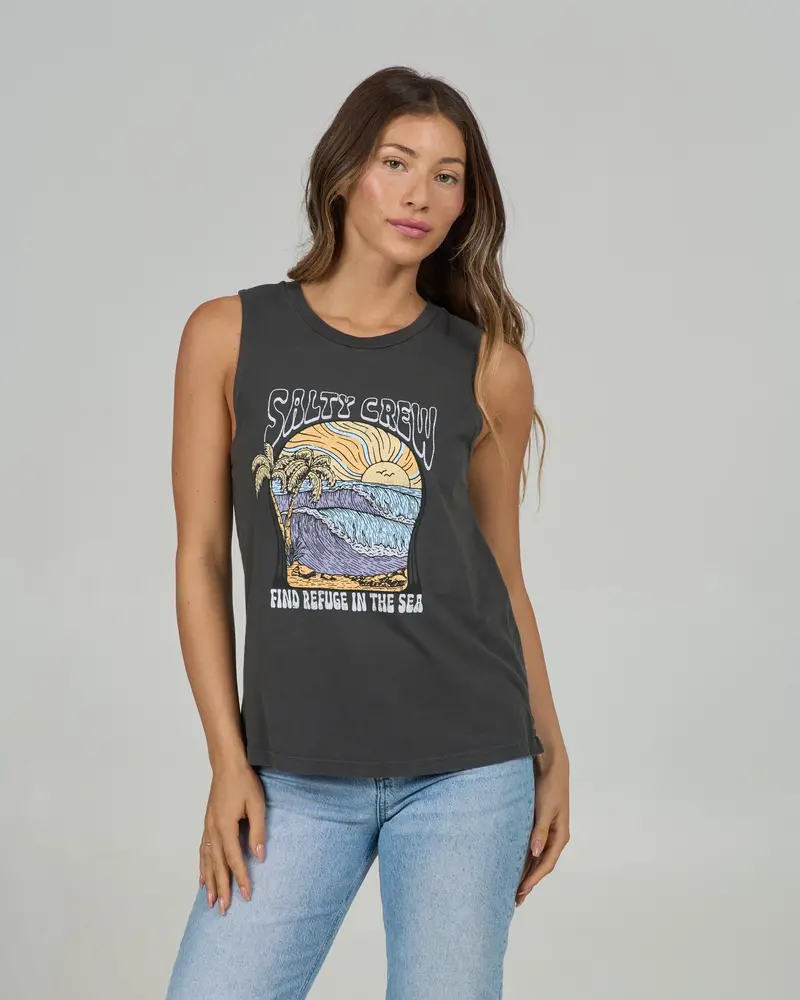 Salty Crew Keyhole Muscle Tank – Charcoal Heather