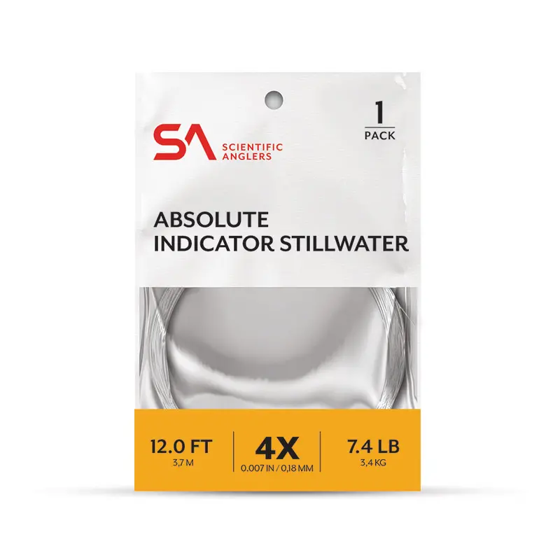 Scientific Anglers Absolute Indicator Stillwater Leader – Clear Body with Orange Sighter