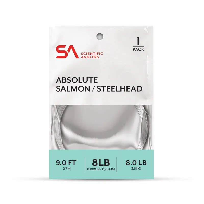 Scientific Anglers Absolute Salmon & Steelhead Leader – 12-Foot Clear Tapered Design