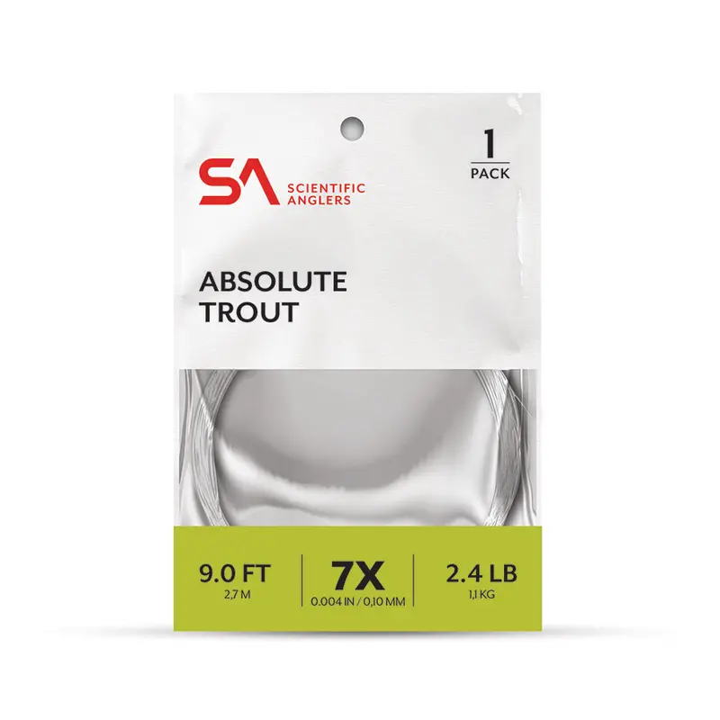 Scientific Anglers Absolute Trout Leader – 9-Foot Clear Tapered Leader