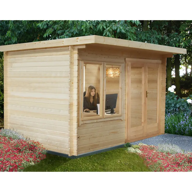 Shire Belgravia 7’10” x 11’9″ Pent Log Cabin – 44mm Tongue & Groove Cladding
