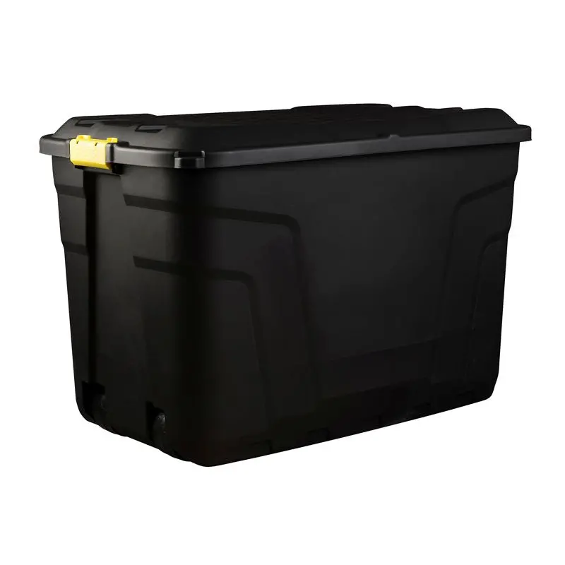 Strata 190L Heavy-Duty Black Storage Box – Wheeled Large Capacity Bin