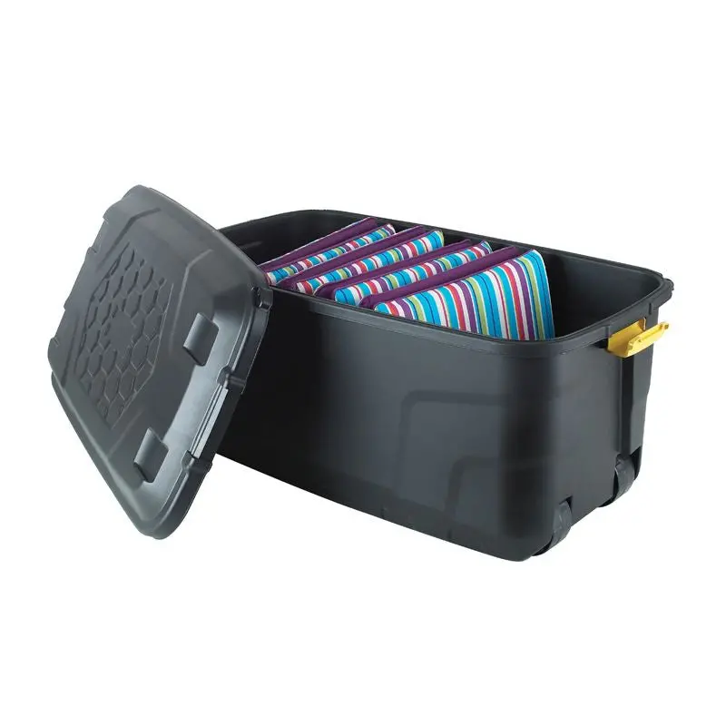 Strata Extra-Large 145L Black Plastic Storage Box – Heavy-Duty Design