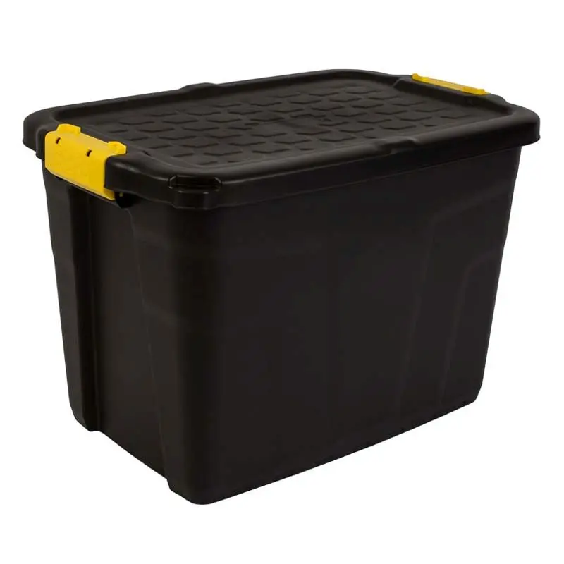 Strata Heavy-Duty Storage Box – 60L Black Large Capacity Organizer