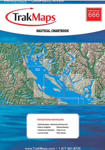Trakmap 666 Nautical Chart: BC Coast – Parksville to Campbell River
