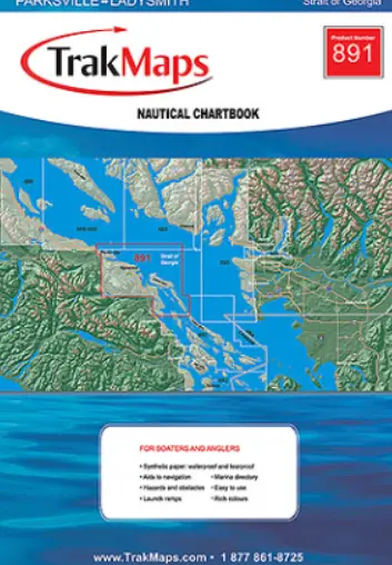 Trakmap 891 BC Coastal Chart: Parksville to Ladysmith