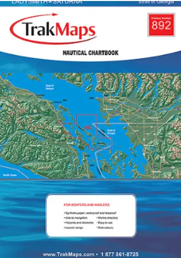 Trakmap 892 Nautical Chart: BC Coast – Ladysmith to Saturna Island