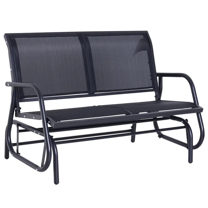 Two-Person Outdoor Gliding Bench – Steel-Framed Patio Swing Loveseat with Smooth Rocking Motion